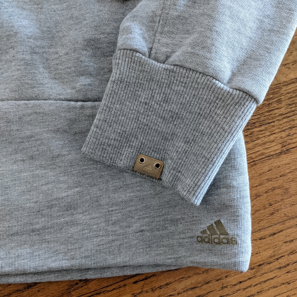 Gray XS Adidas Hoodie with Gold Details